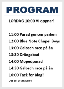 Skylt dagsprogram lördag 2018